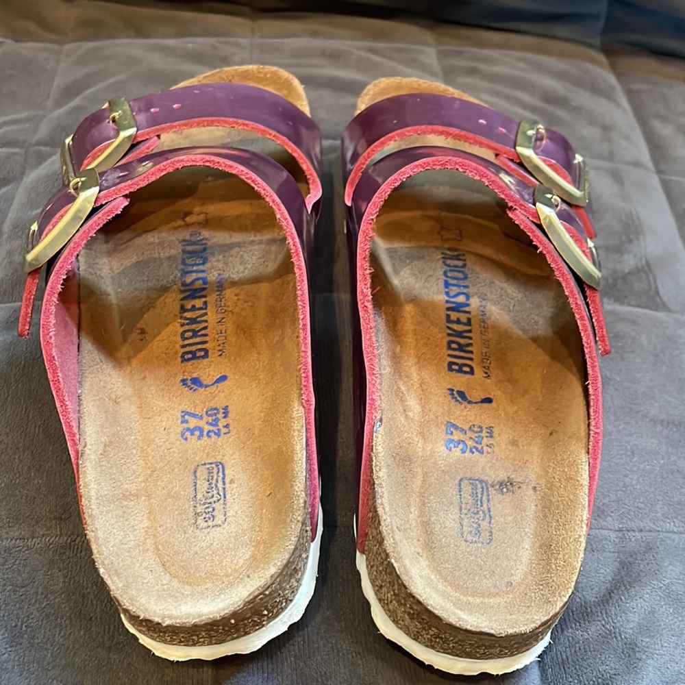 Birkenstock Womens Arizona SFB Fashion Rose Leather SUPER NICE!!! Sz 37 Womens 7 - Picture 4 of 16